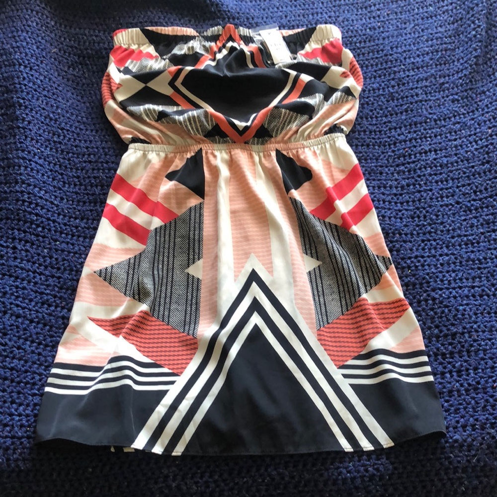 NWT Express strapless azteca print dress
